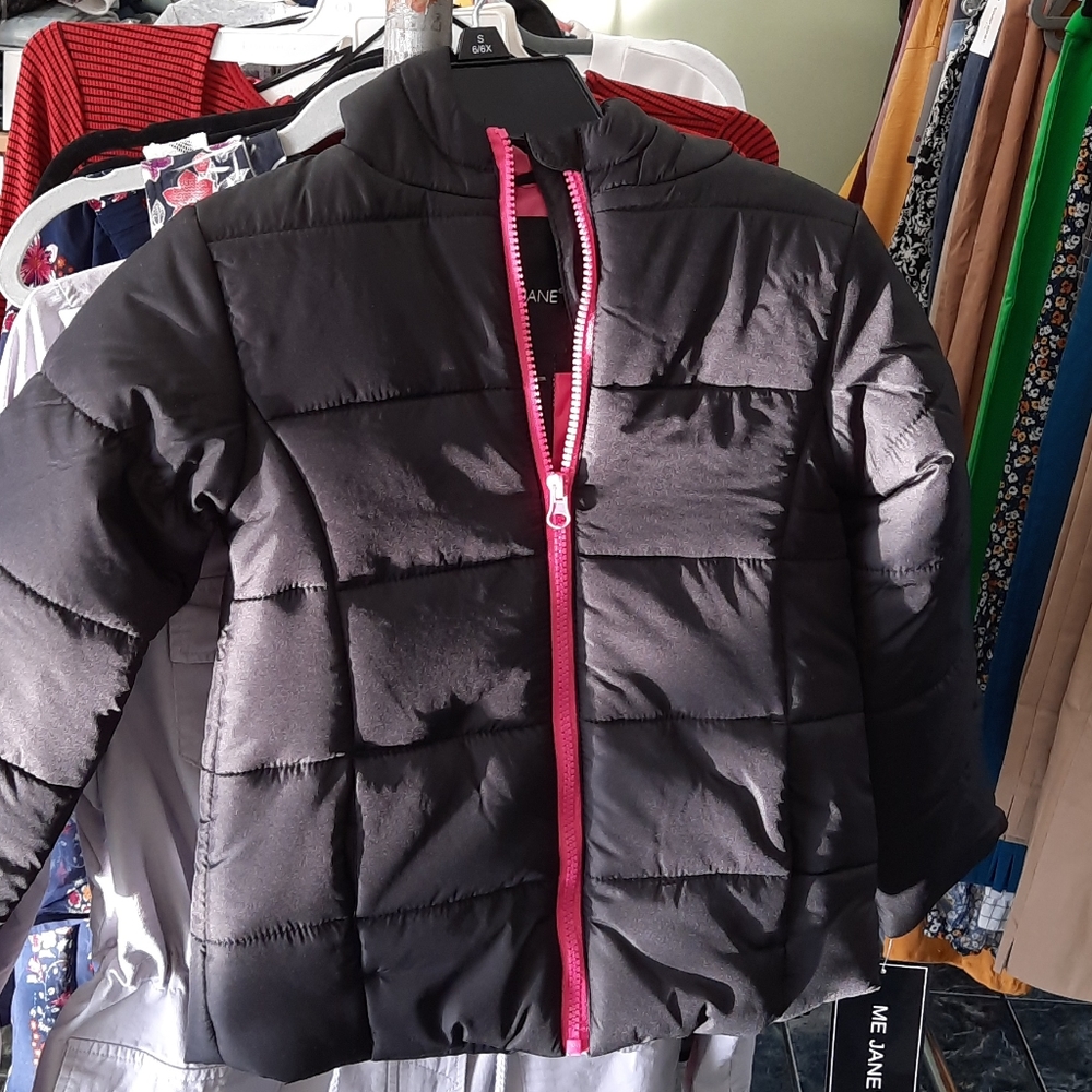 Girls solid puffer black onix